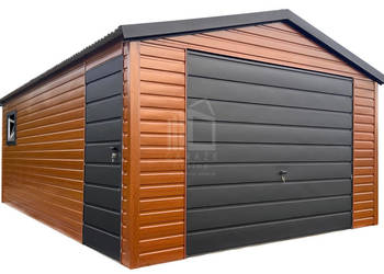 Garaż blaszany 5x6 m - brama uchylna - drzwi - okno dach ID1205