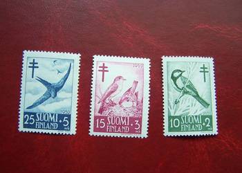 Finlandia 1952 MNH Mi.413/15 Fauna Ptaki Gruźlica   a