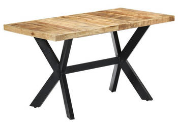 Stół jadalniany 140 x 70 x 75 cm lite surowe drewno mango WM-247437