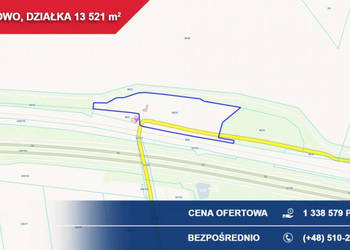 Działka 1,35 ha Godętowo gm. Łęczyce przy trasie S6