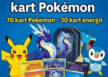 Bulk Zestaw 70 Oryginalnych kart Pokémon + 30 kart Energii