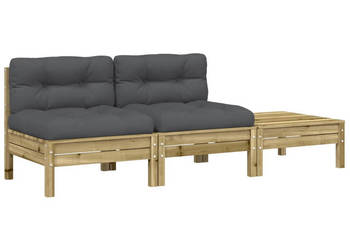 Sofa ogrodowa z poduszkami i podnóżkiem 2-osobowa WM-838184