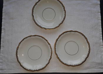 talerz talerze porcelana w kwiatki, złocenia