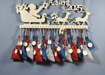 Kalendarz adwentowy / Sanie Św. Mikołaja / prezent