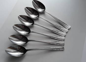 Duże łyżki obiadowe (nr.1), SATURN, sztućce PRL