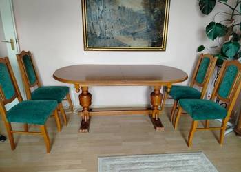 stół z krzesłami 6szt drewniany drewno