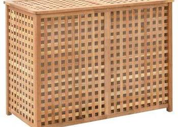 vidaXL Kosz na pranie, 87,5x46x67 cm, lite drewno orzechowe（SKU:247604）