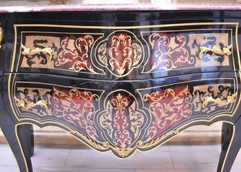 Królewska Komoda Szafa Boulle - Liczne Zdobienia Drewno + Brąz - UNIKAT