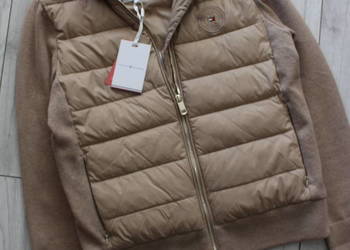 beżowa kurtka z łączonych materiałów s beżowa kurtka z łączonych materiałów s