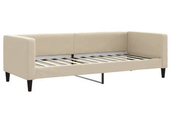 Sofa z funkcją spania kremowa obita tkaniną 80x200 cm WM-353982