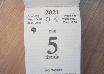 Kartka z kalendarza oryginalnego różne roczniki
