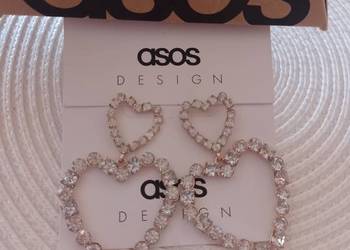 ASOS/ Wytworne duże kolczyki z Londynu, serca, NOWE