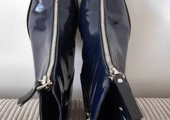 Nowe lakierowane skórzane botki Kordel granatowe 40