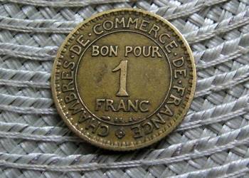 Francja 1 Frank 1924r - ( Bon Pour )