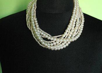 Korale - naszyjnik - kremowe perły - długość 50 cm