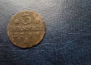 Stare monety 3 fenig 1788 Niemcy srebro