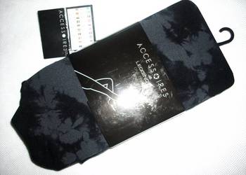 New Yorker Legginsy Grafitowo Czarne Maziaje NOWE S/M