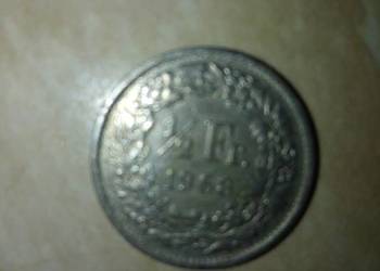 Odwrotka Moneta 1/2 Franka 1968 Szwajcaria