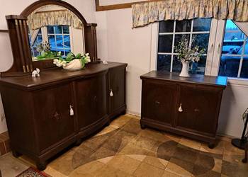 Piękny bufet z lustrem + pomocnik secesja