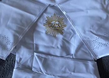 Piękna alba komunijna Krespol 140 zestaw buty torebka narzutka wianek