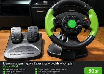Kierownica gamingowa Esperanza + pedały – komplet Cena: 100 zł do negocjacj