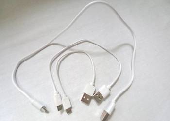 Kabel biały USB-A USB-C MicroUSB kpl.=3 NOWE