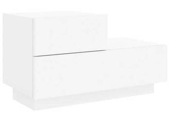 vidaXL Szafka nocna z oświetleniem LED, biała, 70x36x40,5 cm(SKU:836777）