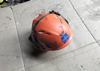 KASK OCHRONY POMARAŃCZOWY NA GŁOWĘ + SŁUCHAWKI