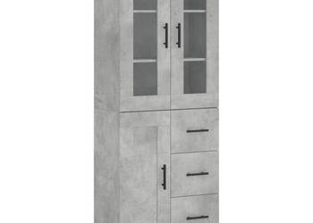 Witrynka szarość betonu 695x34x180 cm materiał drewnopochodny WM-3198685