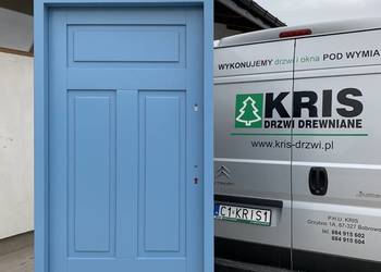 Drzwi zewnętrzne ocieplane niebieskie NA KAŻDY WYMIAR  50