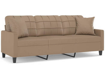 3-osobowa sofa z poduszkami cappuccino 180 cm sztuczna skóra WM-3200812