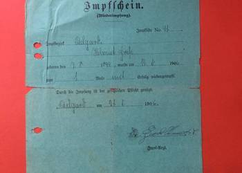 ( 1811 ) Świadectwo Ponownych Szczepień Białogard, Grefe