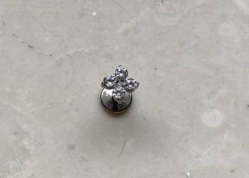 Kolczyk Labret Tytan z Cyrkoniami Kwiatek 3 mm, 5 mm (16G / 1.2 mm)