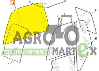 827/80212, 827-80212 SZYBA BOCZNA RH 1010x930x1635 JCB