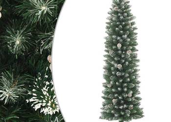 vidaXL Sztuczna, wąska choinka ze stojakiem, 240 cm, PVC(SKU:345168)