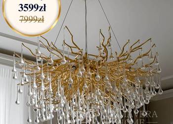 Żyrandol RAIN M Glamour Złoty Ekskluzywny Kryształowy Designerski OUTLET
