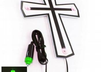 KRZYZ LED tablica zielony tabliczka krucyfiks podświetlany TIR BUS 24v