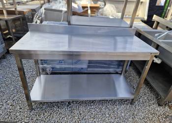 Stół Gastronomiczny Przyścienny Z Rantem Oraz Półką 150/60/90