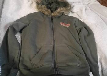 EPISODE Y2K Bluza polarowa rozpinana khaki L futerko kaptur vintage McBling