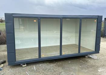 KONTENER PAWILON HANDLOWY 3×6 OPEN SPACE Z WITRYNAMI