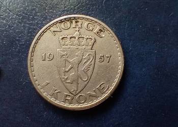 Stare monety 1 korona 1957 Norwegia