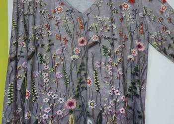 XL/XXL(50/52) Kolorowa bluzka w serek w idealnym stanie