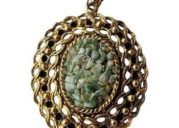 NASZYJNIK Z WISIOREM VINTAGE NATURALNY AWENTURYN