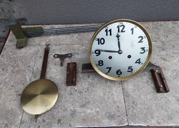 124 Zestaw mechanizm starego zegara ściennego Junghans tarcza 18,5cm
