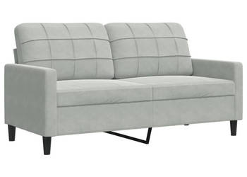Sofa 2-osobowa jasnoszara 140 cm tapicerowana aksamitem WM-4007624