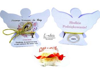 PODZIĘKOWANIE DLA GOŚCI :) ANIOŁEK z Raffaello, KOMUNIA CHRZEST
