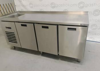 STÓŁ CHŁODNICZY 3 DRZWIOWY ZE ZLEWEM-L AGR BOCZNY 187x70