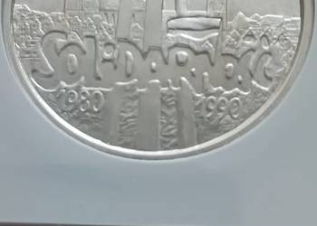 100 000 zł Solidarność 1990 r Typ "B" - nr.2 -MS 63 - GCN -mennicze