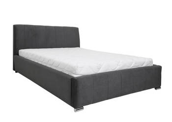 Łóżko Tapicerowane Czarne BARCELONA 140x200cm z pojemnikiem na pościel