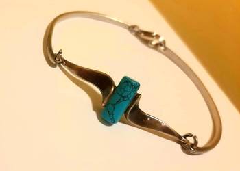 Srebrna bransoletka z turkusem